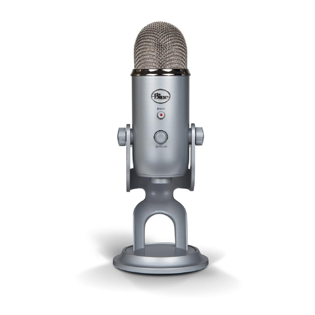 SEALED PACK Logitech Blue Yeti USB Microphone for Recording, Streaming, Gaming, Podcasting on PC and Mac, Condenser Mic for Laptop or Computer with Blue VO!CE Effects, Adjustable Stand, Plug and Play - Silver