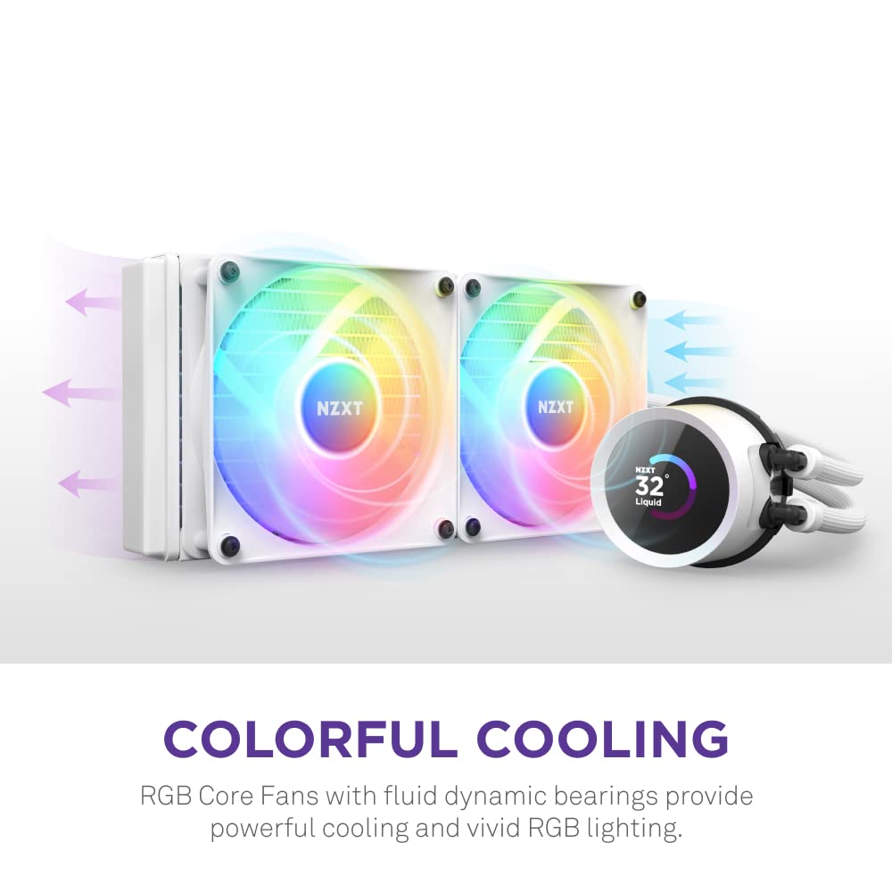 OPEN BOX NZXT Kraken 360 RGB 360mm CPU Liquid Cooler/AIO with with LCD Display and RGB Fans - White | Support Intel Socket : LGA 1700, 1200/115X | AMD Socket : AM4, AM5