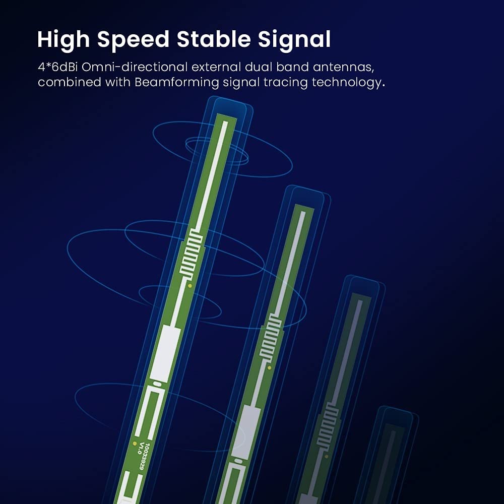 OPEN BOX Tenda AC10 AC1200 Wireless Smart Dual-Band Gigabit WiFi Router, MU-MIMO, 4 Gigabit Ports, 867Mbps/5 GHz+ 300Mbps /2.4GHz, Support VPN Server, WiFi Schedule, (Black, Not a Modem)