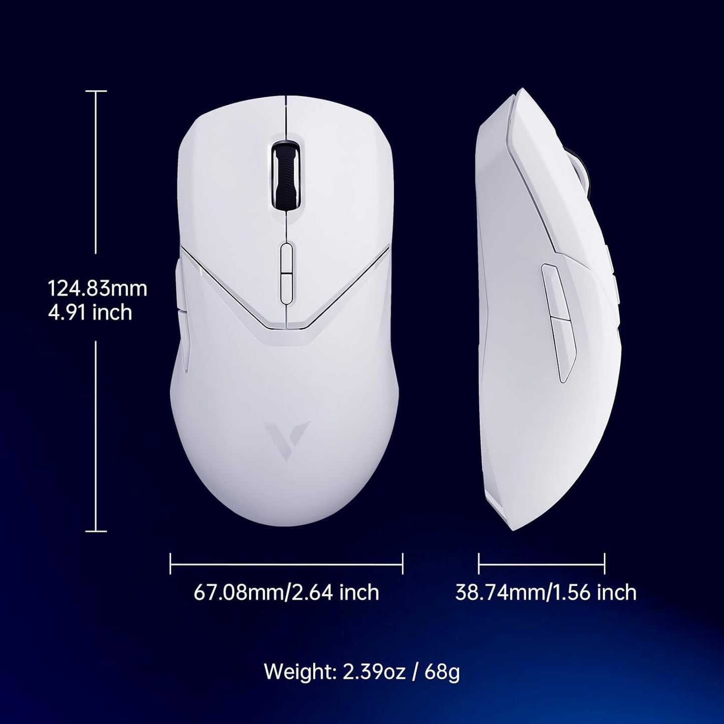 OPEN BOX Rapoo VT9PRO Superlight Wireless Gaming Mouse - PAW 3398 Esports Sensor, 50-26000 DPI, 1K+4K Polling Rate, 1ms Response Time, 68g Lightweight, 10 Buttons, 160H Battery, On Board Memory
