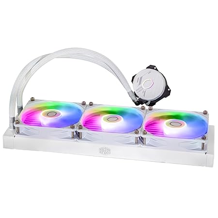 OPEN BOX Cooler Master ML360L Core ARGB CPU Liquid Cooler - White | Support Intel & AMD Processor - LGA1700, LGA1200, LGA1151, AM5, AM4 | Gen S Dual Chamber Pump | 360mm AIO | New Pressure Optimised Fans