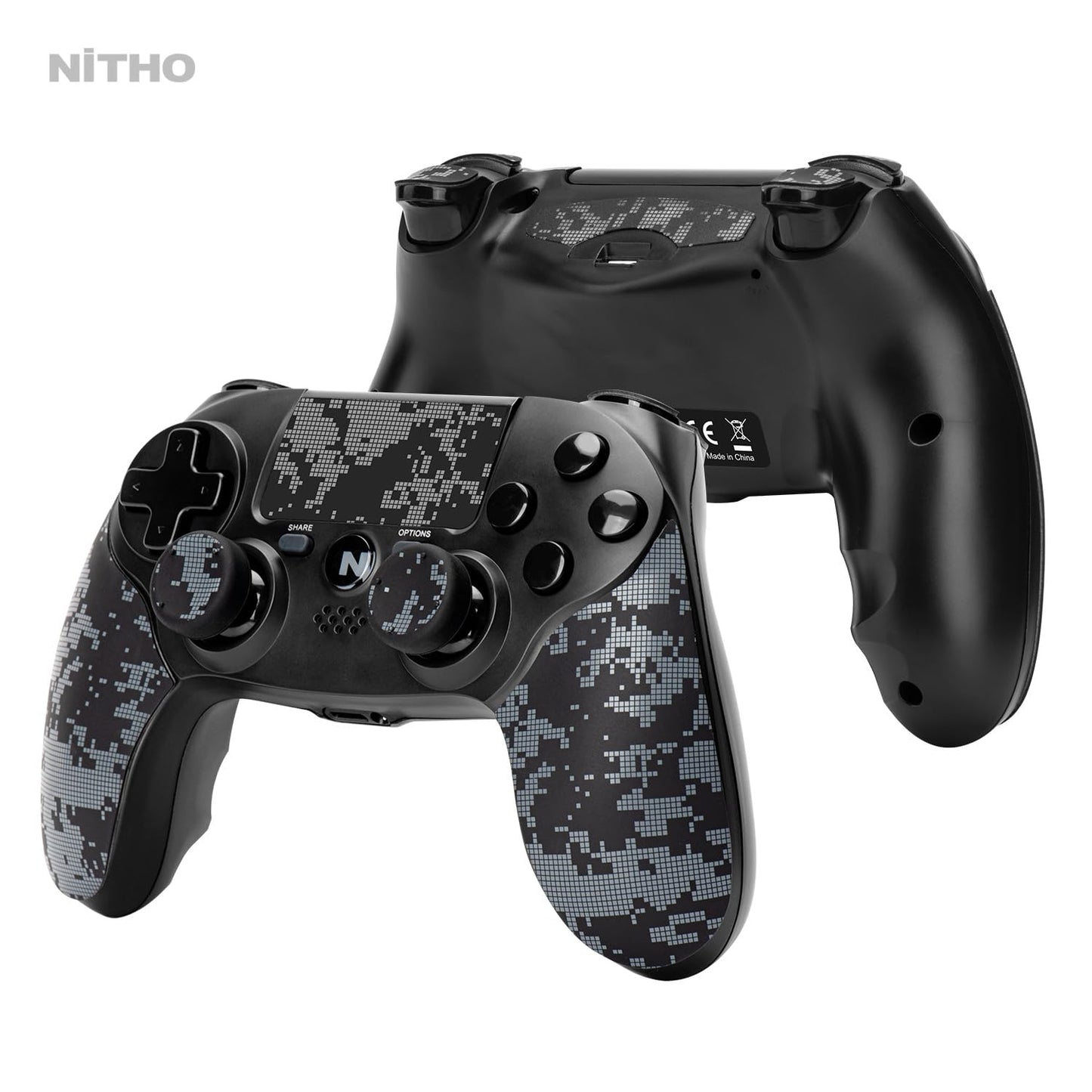 OPEN BOX Nitho ADONIS Wireless Controller for PS4, PC, iOS & Android, PS5 (with PS4 Games Only), Gamepad Joystick with Dual Vibration | 6-Axis Motion Sensor | Touchpad | Built-in Speaker | 3.5 mm Jack - Camo
