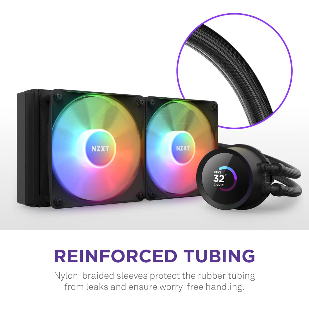 OPEN BOX NZXT Kraken 240 RGB 240mm CPU Liquid Cooler/AIO with with LCD Display and RGB Fans - Black, Support Intel Socket : LGA 1700, 1200/115X | AMD Socket : AM4, AM5
