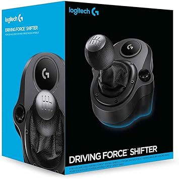 OPEN BOX Logitech G Driving Force Racing Wheels Shifter for G29, G920 & G923, 6 Speed, Push Down Reverse Gear, Steel and Leather Construction - Black