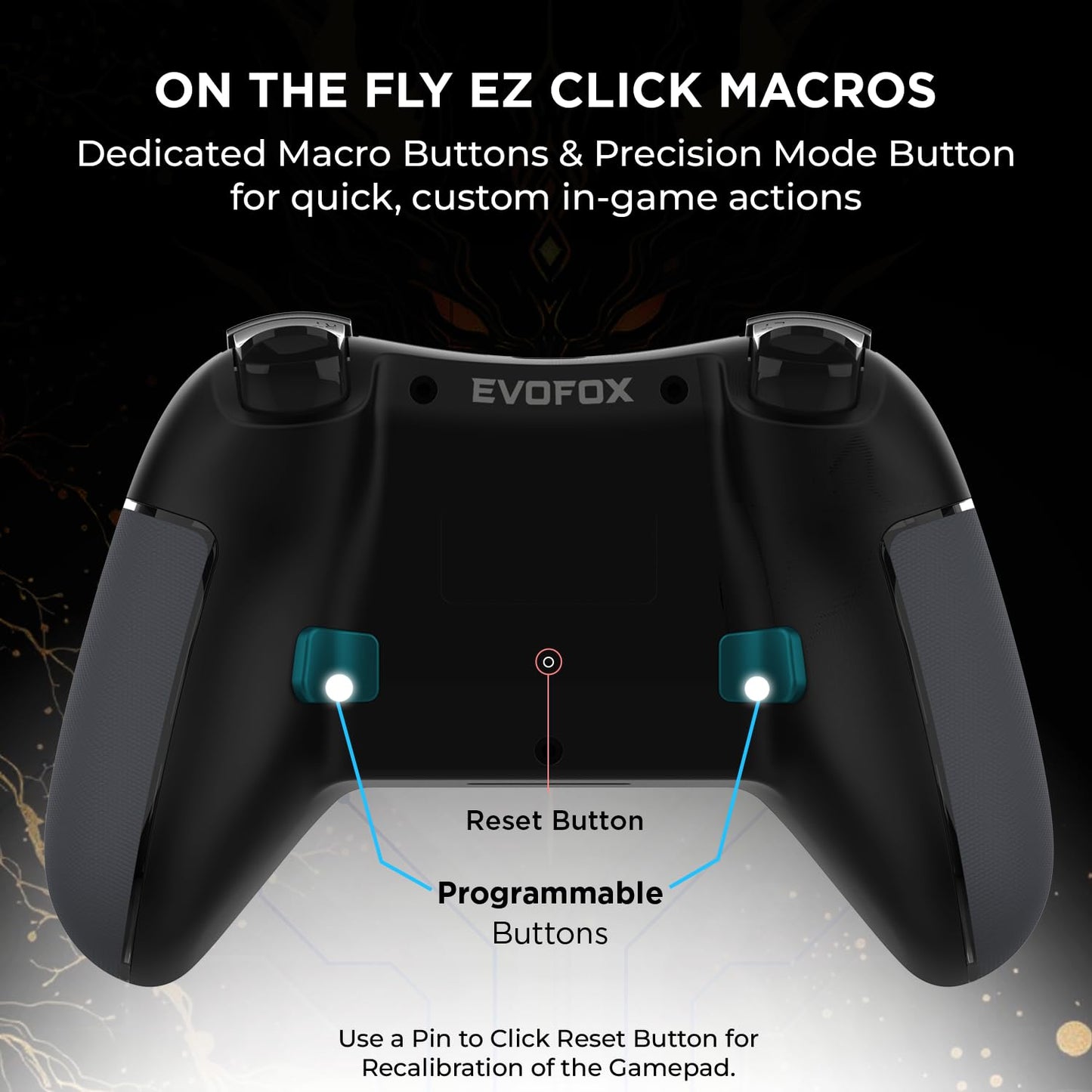OPEN BOX EvoFox One S Universal 3-Mode Wireless Gaming Controler – HallSense™ Precision Joysticks, Bluetooth 5.0, 2.4GHz & Wired Connectivity, Macro & Precision Buttons, Fast Type-C Charging & Dual Vibration
