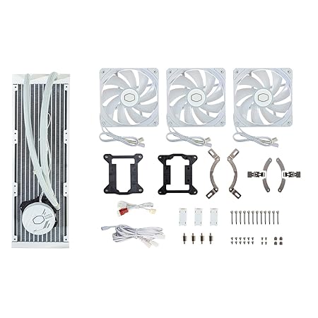 OPEN BOX Cooler Master ML360L Core ARGB CPU Liquid Cooler - White | Support Intel & AMD Processor - LGA1700, LGA1200, LGA1151, AM5, AM4 | Gen S Dual Chamber Pump | 360mm AIO | New Pressure Optimised Fans