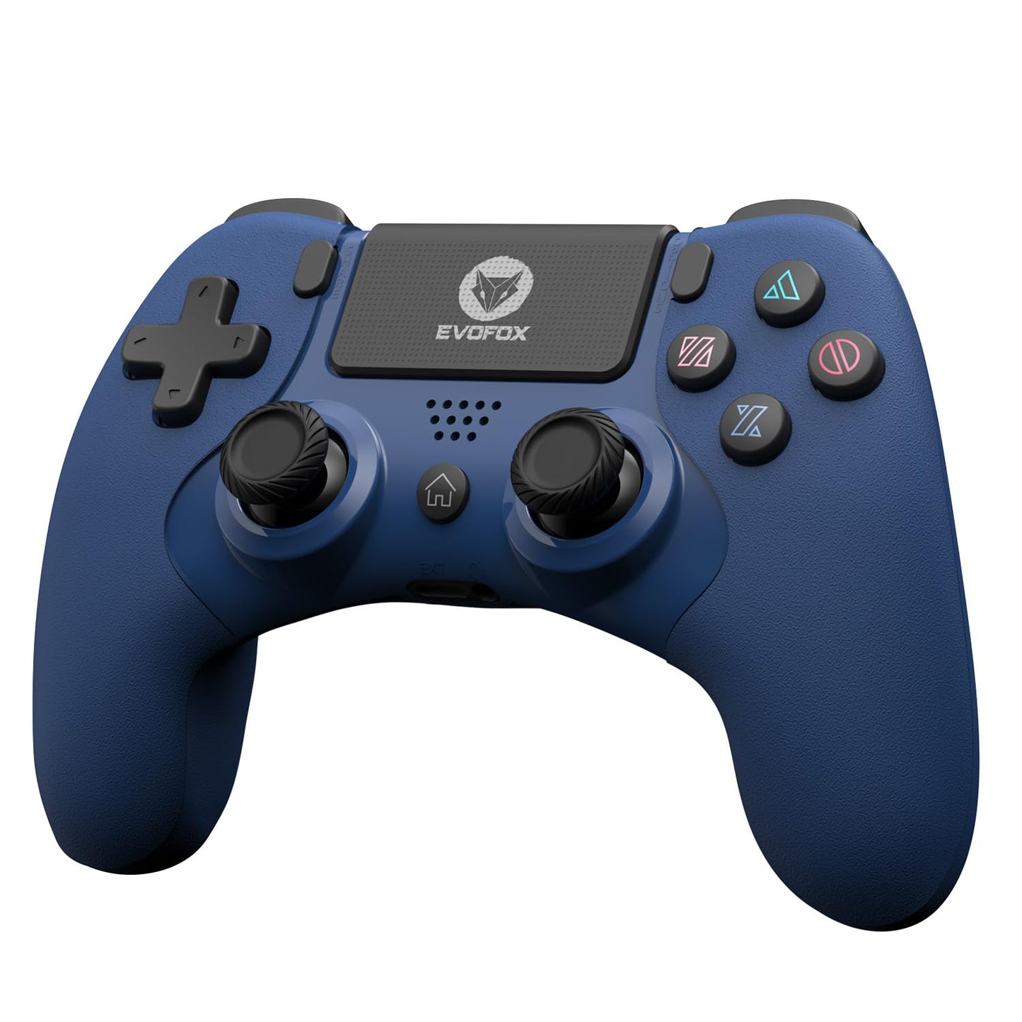 OPEN BOX EvoFox Elite Play ps4 controller dualshock 4, iPad & iPhones | Bluetooth 5 | Dual Vibration | 6 Axis Gyro Sensor | 10 Hours of Game Play | Touch Panel | Built in Speaker | 3.5 mm Headset Port (Blue)