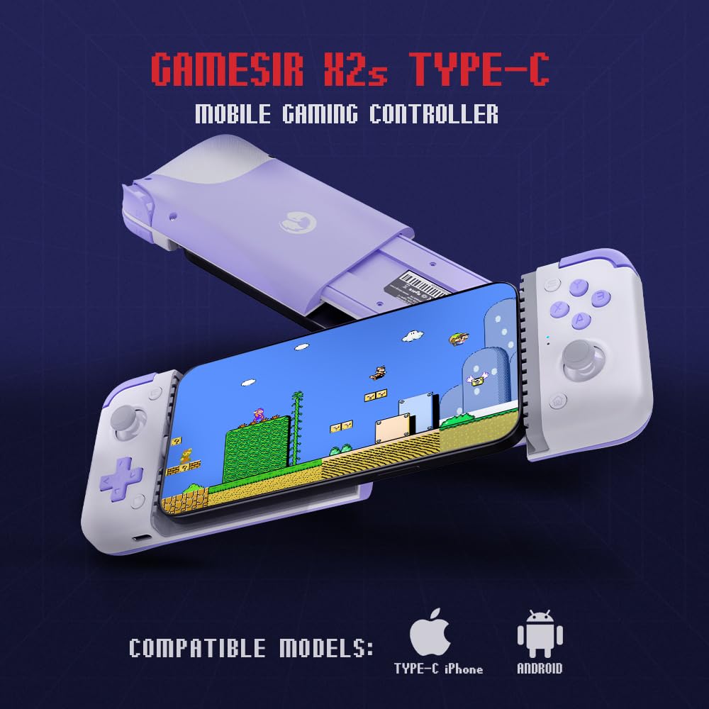 OPEN BOX GameSir X2s Type-C iPhone 15/Android Controller, Game Controller, Home Effect Stick & Trigger, Pass-Through Charging, Compatible with iPhone 15 Series (USB-C), Turbo Function, Compatible with XGP