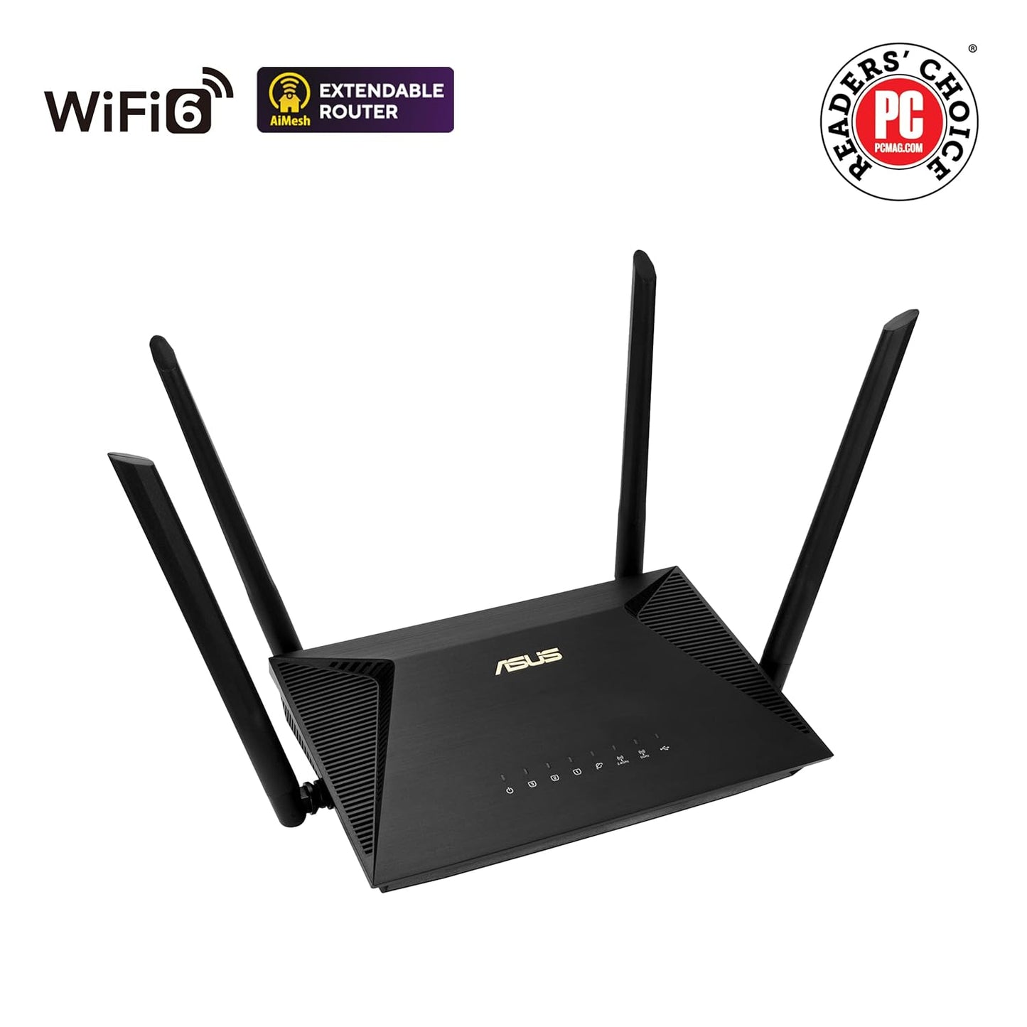 OPEN BOX ASUS RT-AX53U (AX1800) Dual Band WiFi 6 Extendable Router, USB, Subscription-Free Network Security, Instant Guard, Parental Control, Built-in VPN, AiMesh Compatible, Gaming & Streaming, Smart Home