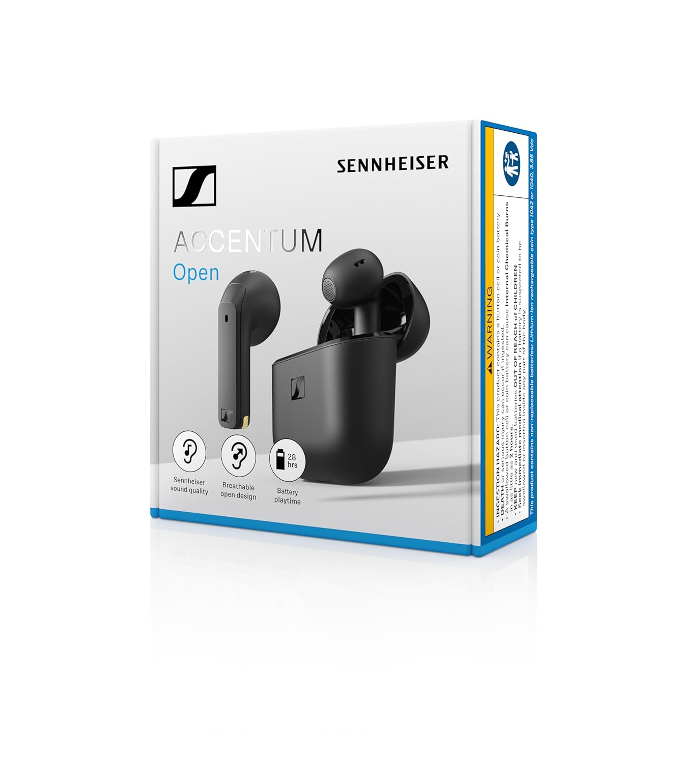 OPEN BOX Sennheiser ACCENTUM Open True Wireless Earbuds-Smart Touch Controls, Lightweight & Breathable Design, Upto 28H Battery, Quick Charging, IPX4 Splash Resistance