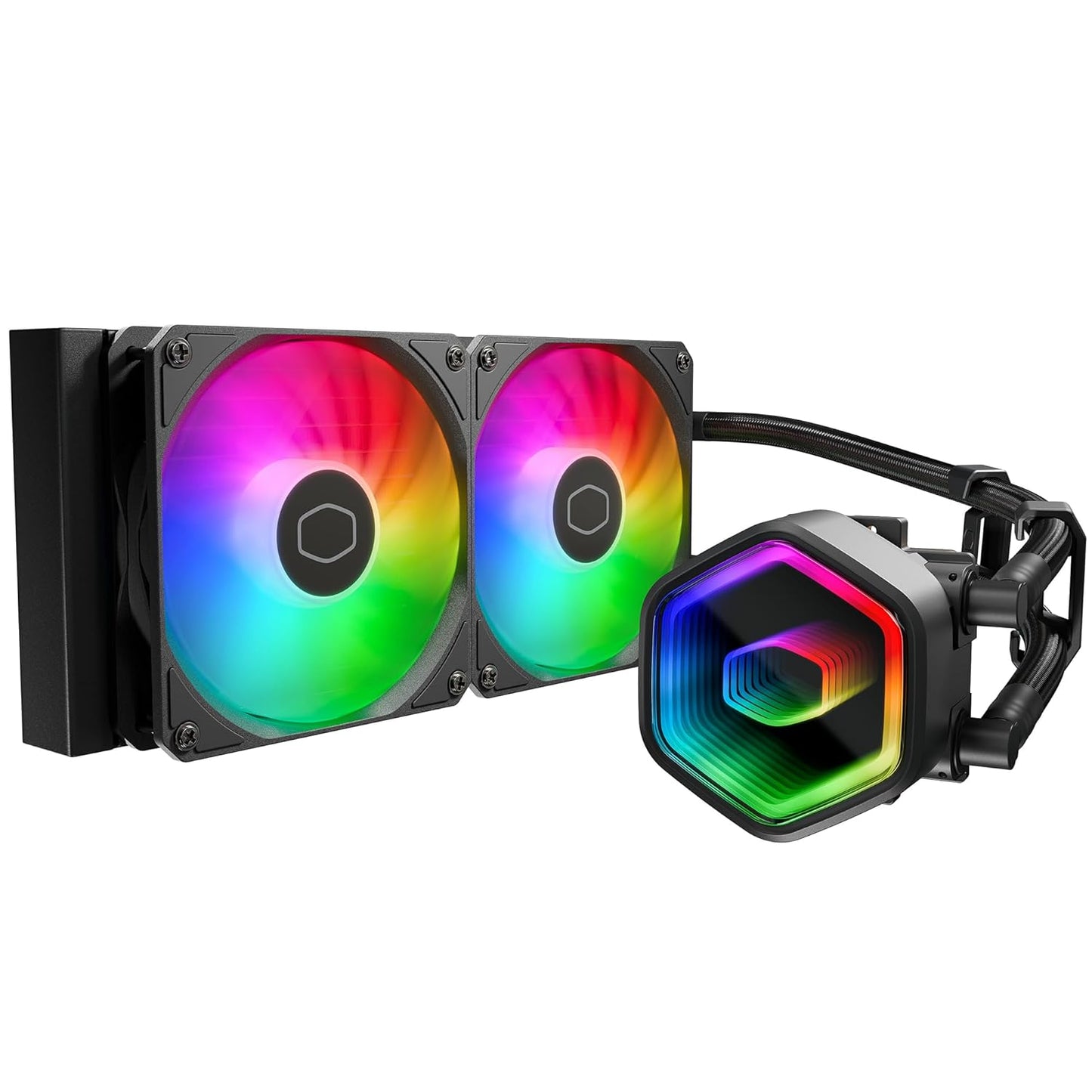 OPEN BOX Cooler Master ML240 Core 2 ARGB CPU Liquid Cooler - Black | Support Latest LGA1851, LGA1700, AM5, AM4 Socket | New Dual Chamber Pump | 360mm AIO | Performance Fans | Copper Base | New Mirror Design