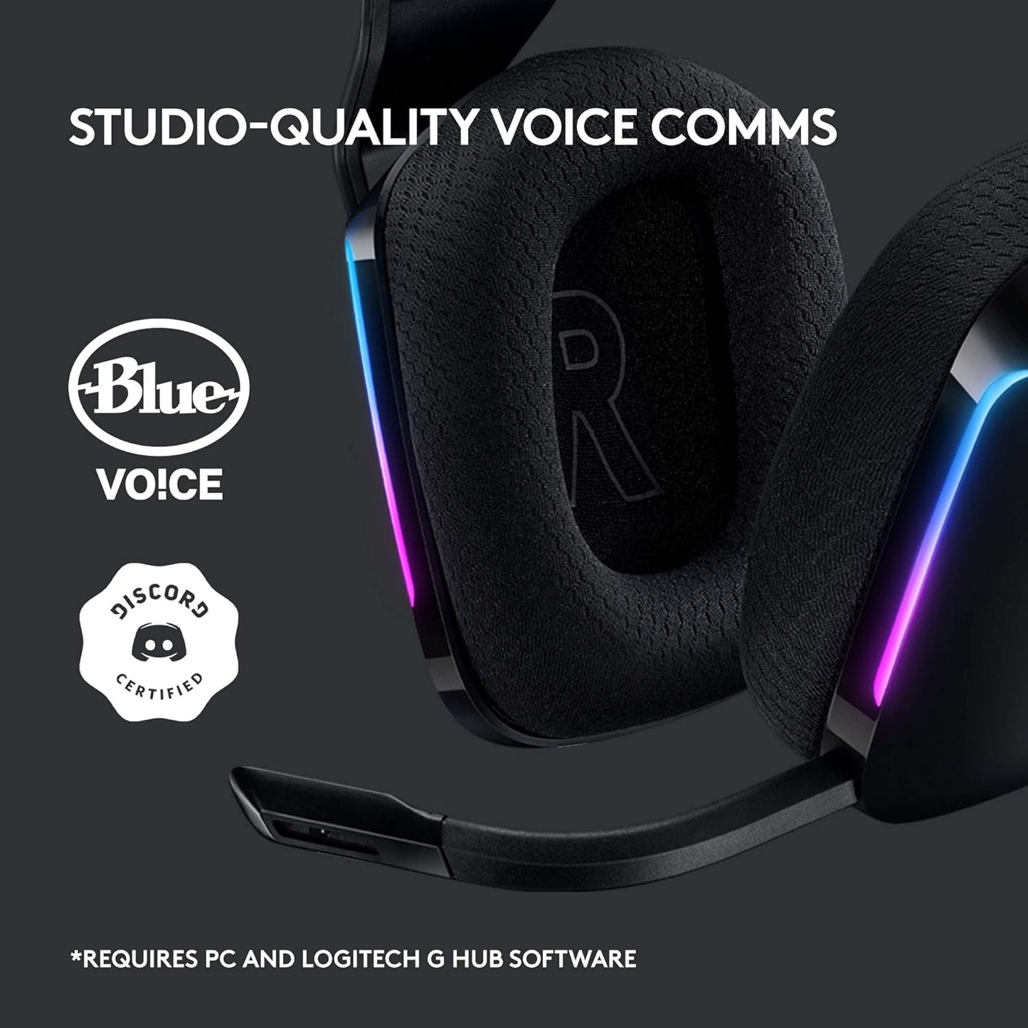 OPEN BOX Logitech G 733 Lightspeed Over Ear Wireless Gaming Headset with Suspension Headband, LIGHTSYNC RGB, Blue VO!CE Mic Technology and PRO-G Audio Drivers