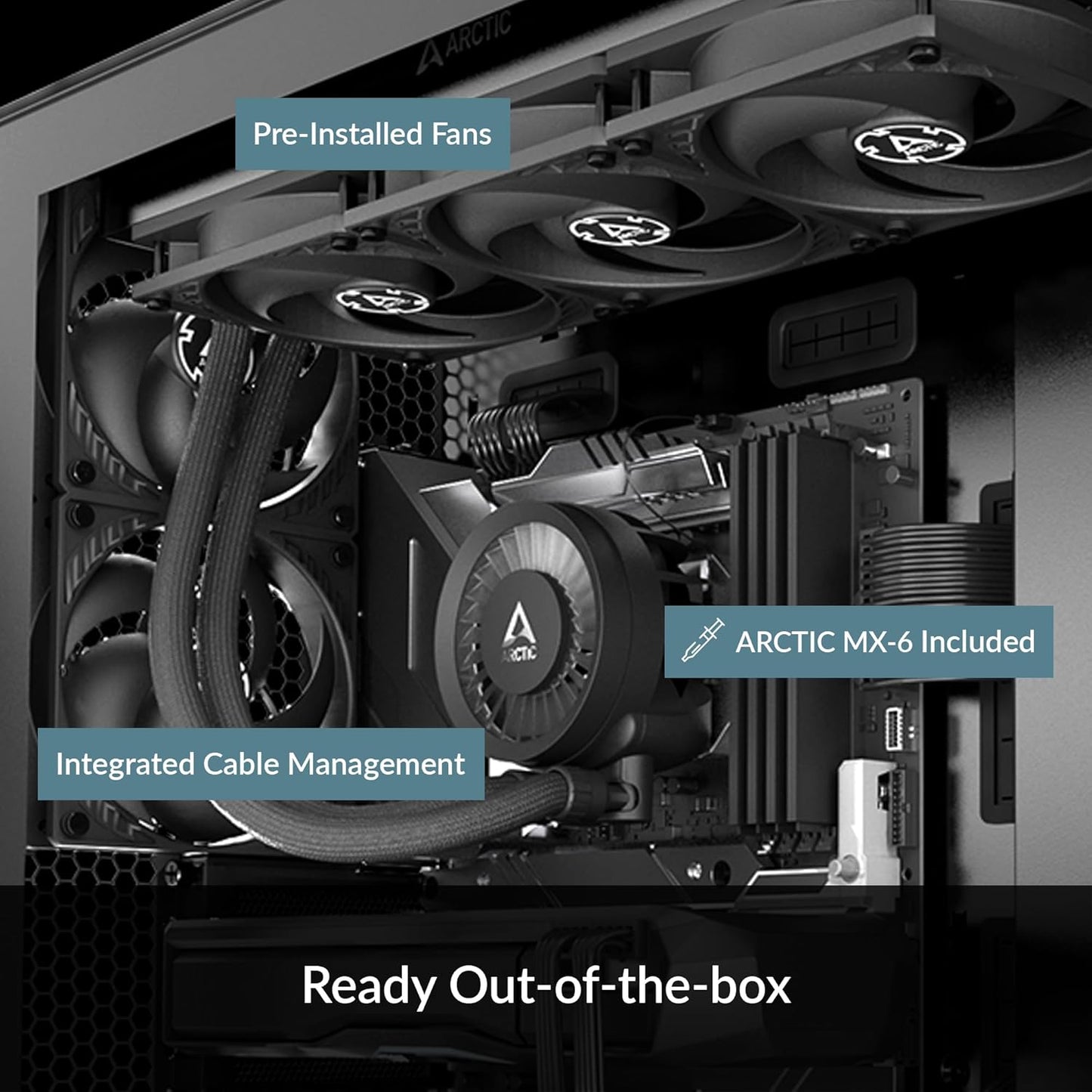 SEALED PACK ARCTIC Liquid Freezer III 360 - Water Cooling PC, All-in-One CPU AIO Water Cooler, Intel & AMD Compatible, efficient PWM-Controlled Pump, Fan: 200-1800 RPM, LGA1851 and LGA1700 Contact Frame - Black