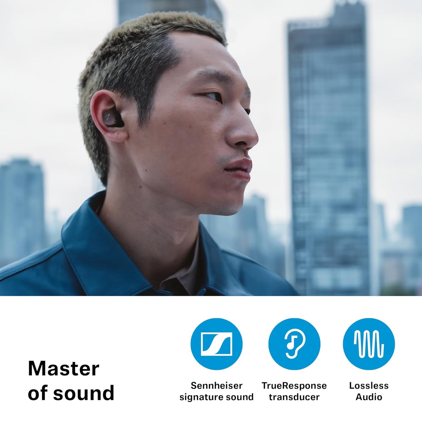 OPEN BOX Sennheiser MOMENTUM True Wireless 4 Earbuds,TrueResponse Drivers, Lossless Audio, Auracast, Adaptive ANC, Anti‑Wind+Transparency Modes, 30 Hrs Battery, Qi Fast Charge,6‑Mics,2Y Warranty, Black-Graphite