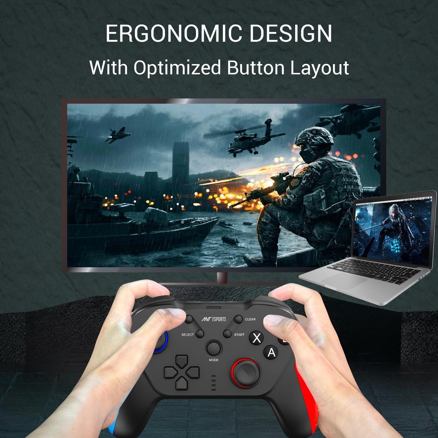 OPEN BOX Ant Esports GP310 Wireless Gamepad, Compatible for PC & Laptop (Windows 10/8 /7, Steam) / PS3 / Android)