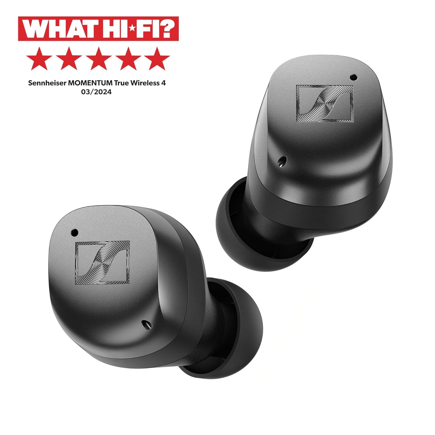 OPEN BOX Sennheiser MOMENTUM True Wireless 4 Earbuds,TrueResponse Drivers, Lossless Audio, Auracast, Adaptive ANC, Anti‑Wind+Transparency Modes, 30 Hrs Battery, Qi Fast Charge,6‑Mics,2Y Warranty, Black-Graphite