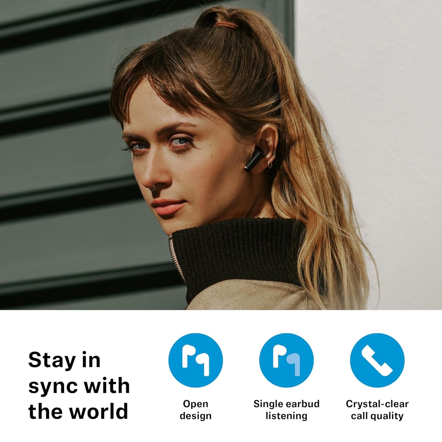 OPEN BOX Sennheiser ACCENTUM Open True Wireless Earbuds-Smart Touch Controls, Lightweight & Breathable Design, Upto 28H Battery, Quick Charging, IPX4 Splash Resistance