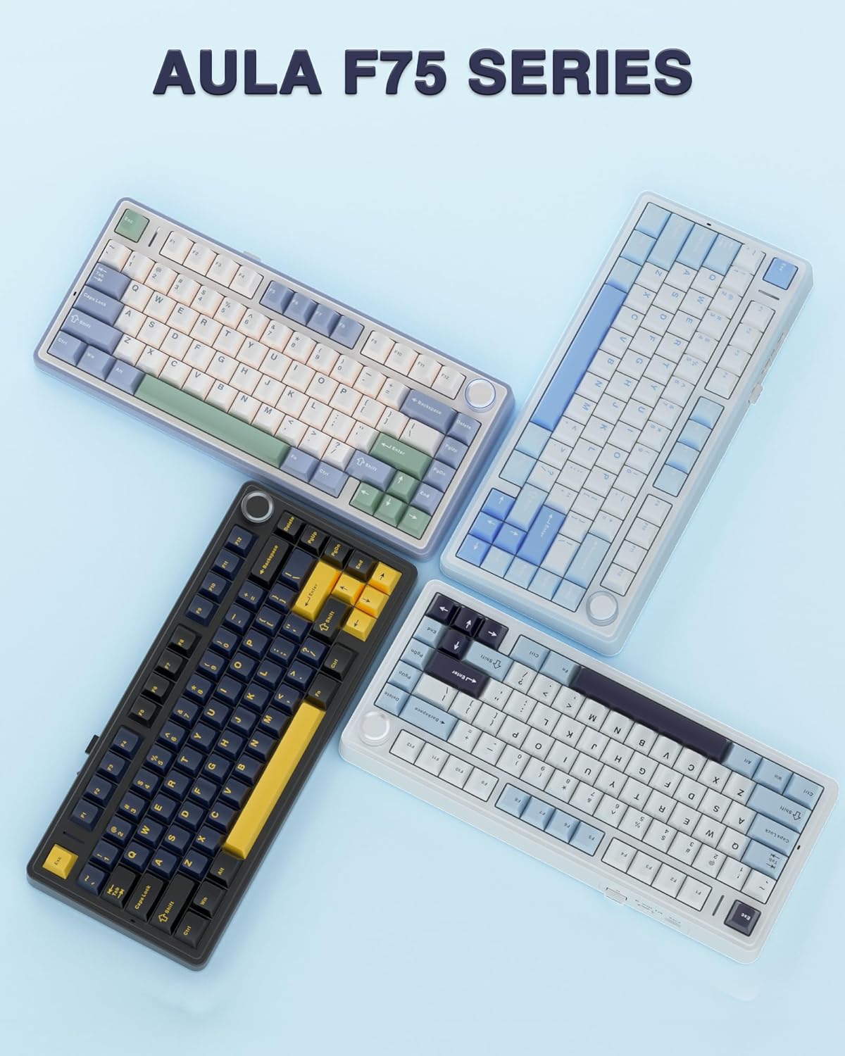 OPEN BOX AULA F75 75% Wireless Mechanical Keyboard | Hot Swappable | Pre-lubed Linear Switches | RGB Backlit | 2.4GHz/Type-C/Bluetooth Gaming Keyboard