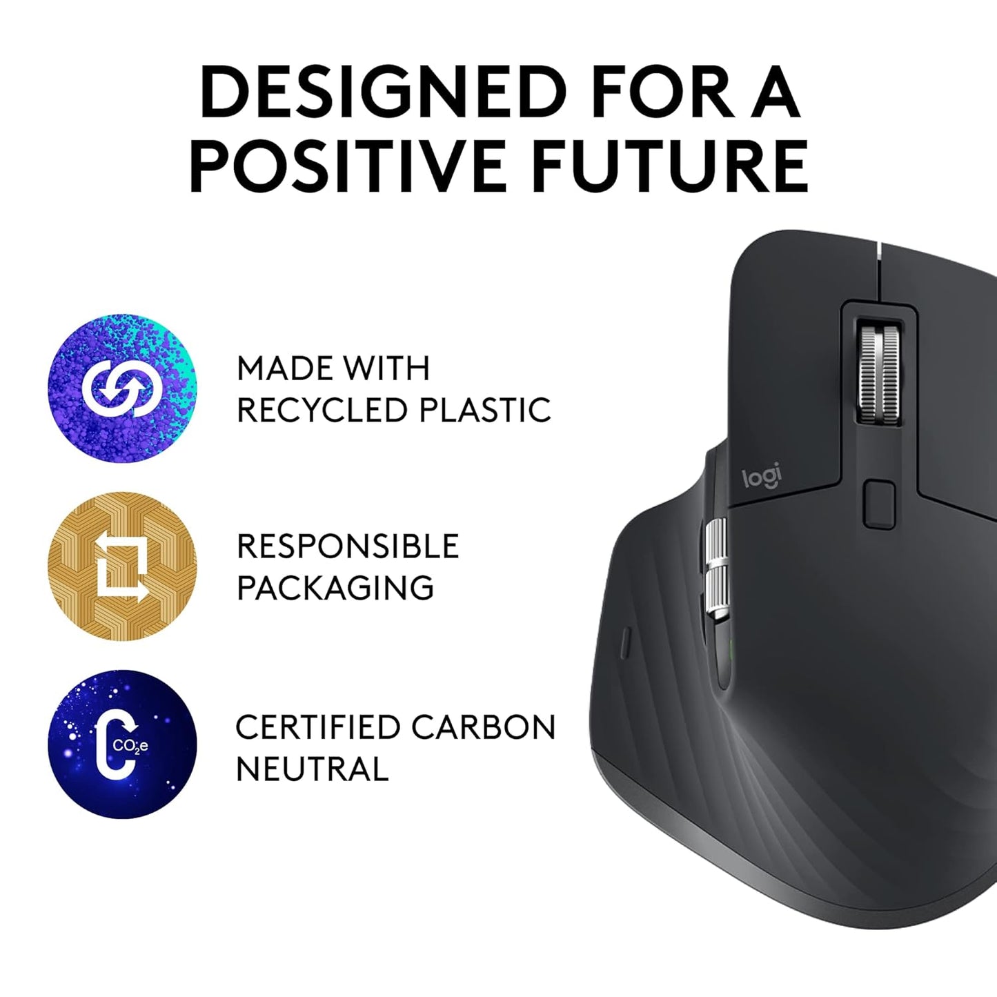 OPEN BOX Logitech MX Master 3S - Wireless Performance Mouse with Ultra-Fast Scrolling, Ergo, 8K DPI, Track on Glass, Quiet Clicks, USB-C, Bluetooth -Graphite