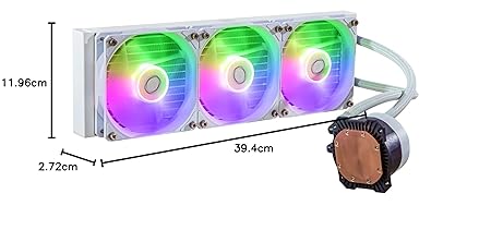 OPEN BOX Cooler Master ML360L Core ARGB CPU Liquid Cooler - White | Support Intel & AMD Processor - LGA1700, LGA1200, LGA1151, AM5, AM4 | Gen S Dual Chamber Pump | 360mm AIO | New Pressure Optimised Fans