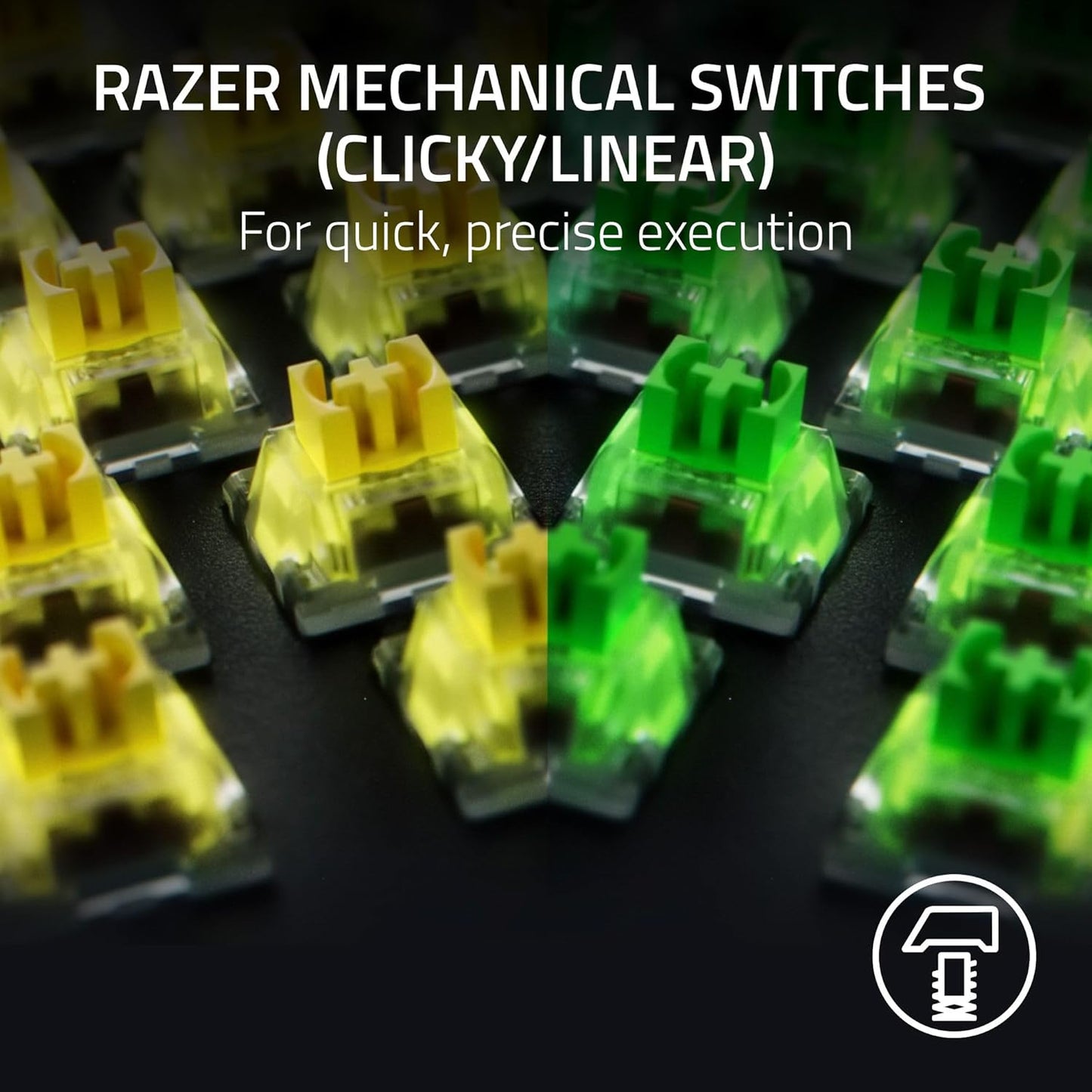 OPEN BOX Razer BlackWidow V4 -Yellow Mechanical Switches I 6 Dedicated Macro Keys I 2-Side Underglow and Per-Key Lighting I Mechanical Gaming Keyboard with Razer Chroma RGB- Black