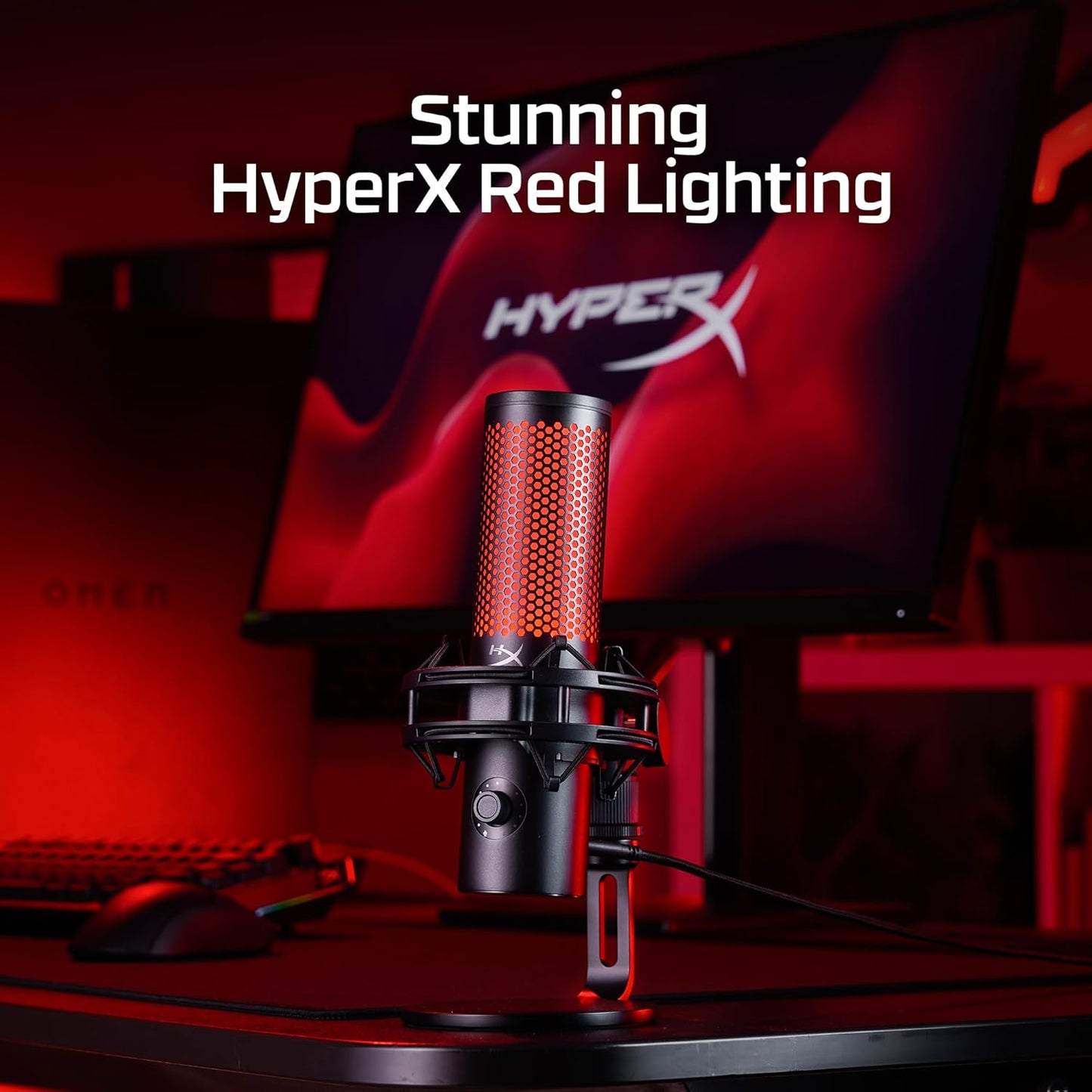 OPEN BOX HyperX QuadCast 2-USB Microphone for Gaming,Streaming and Podcasting,On-Board Controls, LED Lighting, Quick Release Shock Mount and Built-in Arm/Stand Mount,PC,Mac,PS5,PS4,USB-C-Black