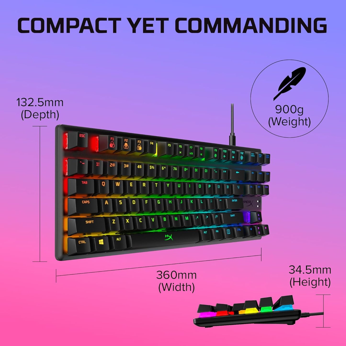 OPEN BOX HyperX Alloy Origins Core Tenkeyless USB Mechanical Gaming Keyboard with Software Controlled Light & Macro Customization, Compact Form Factor, Tactile Switch
