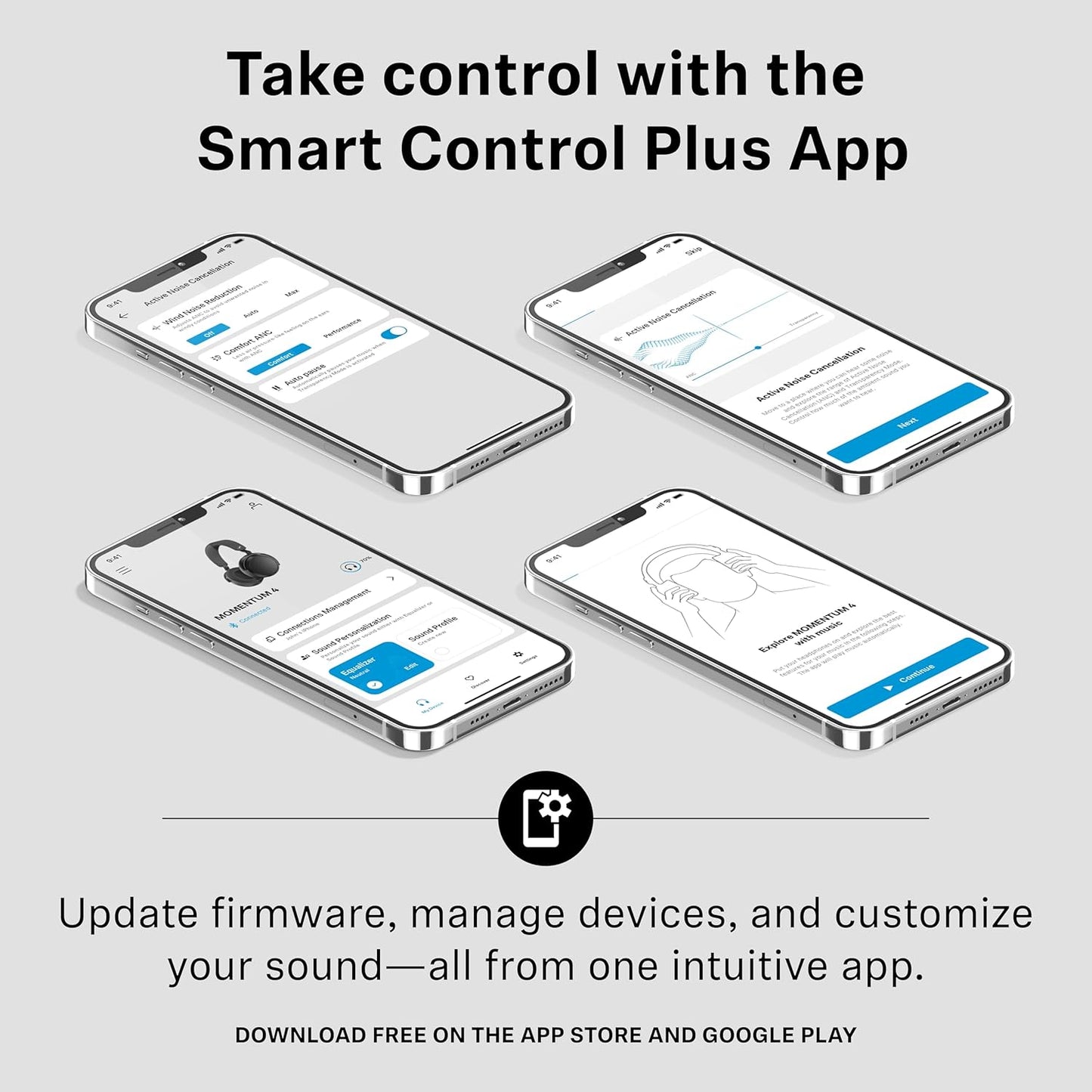 OPEN BOX Sennheiser Momentum 4 Wireless Over Ear Headphones, German Design, ANC, 60h Battery, Customizable Sound, 4 Digital Mics for Crystal-Clear Calls, Multipoint Connectivity, 2 Yr Warranty