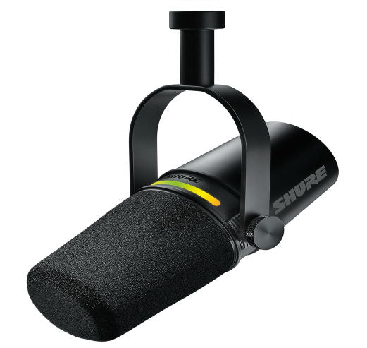 OPEN BOX Shure MV7+ Podcast Microphone. Enhanced Audio, LED Touch Panel, USB-C & XLR Outputs, Auto Level Mode, Digital Pop Filter, Reverb Effects, Podcasting, Streaming, Recording - Black
