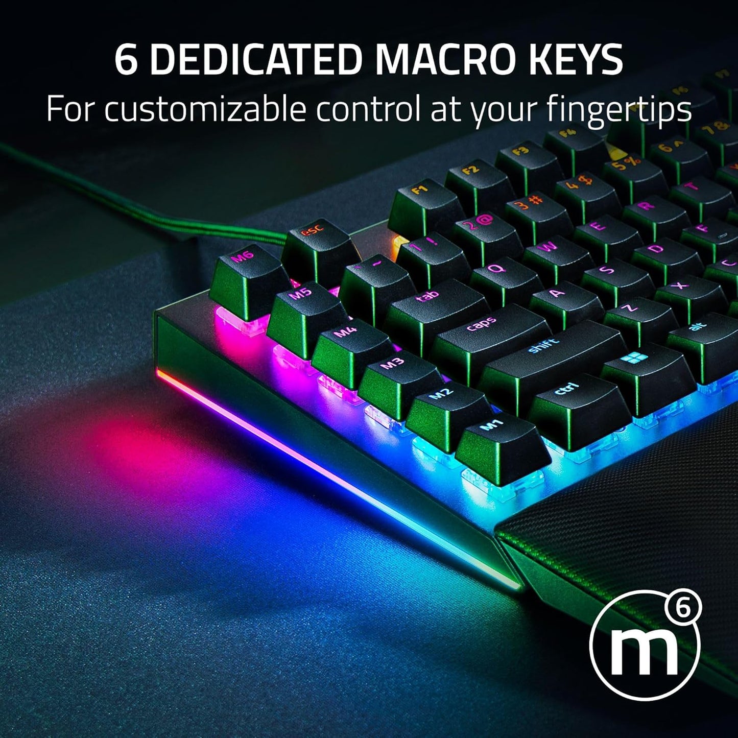 OPEN BOX Razer BlackWidow V4 -Yellow Mechanical Switches I 6 Dedicated Macro Keys I 2-Side Underglow and Per-Key Lighting I Mechanical Gaming Keyboard with Razer Chroma RGB- Black