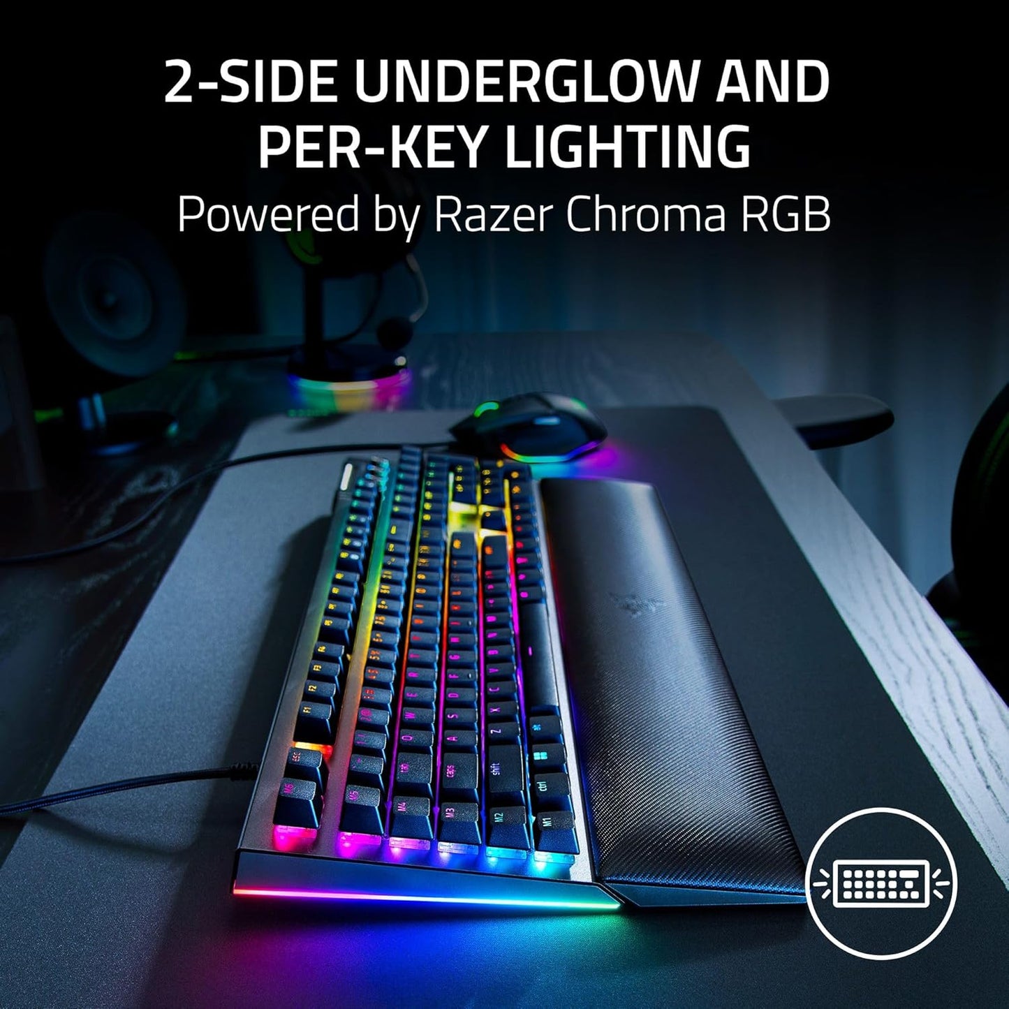 OPEN BOX Razer BlackWidow V4 -Yellow Mechanical Switches I 6 Dedicated Macro Keys I 2-Side Underglow and Per-Key Lighting I Mechanical Gaming Keyboard with Razer Chroma RGB- Black