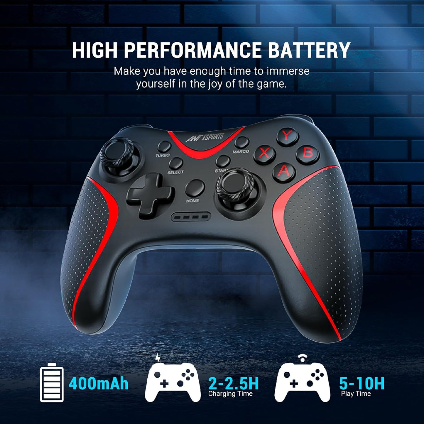 OPEN BOX Ant Esports GP325 Wireless Gamepad, Android/Windows/macOS/Switch, Bluetooth Mobile Gaming Controller Gamepad for XBox Cloud Gaming and PS