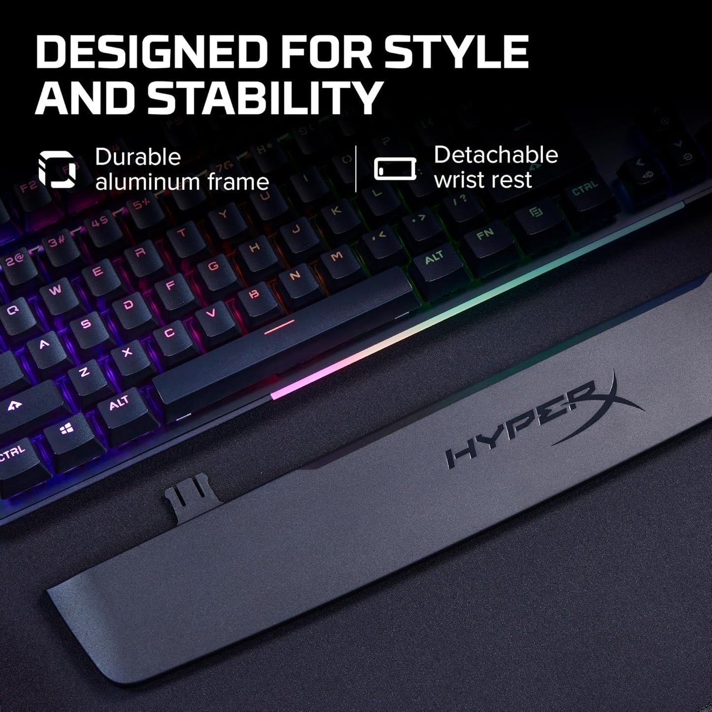 OPEN BOX HyperX Alloy Mkw100 Mechanical Gaming Keyboard, Dynamic RGB Lighting, Onboard Memory to Save Lighting Profiles, Dust-Proof Mechanical Switches