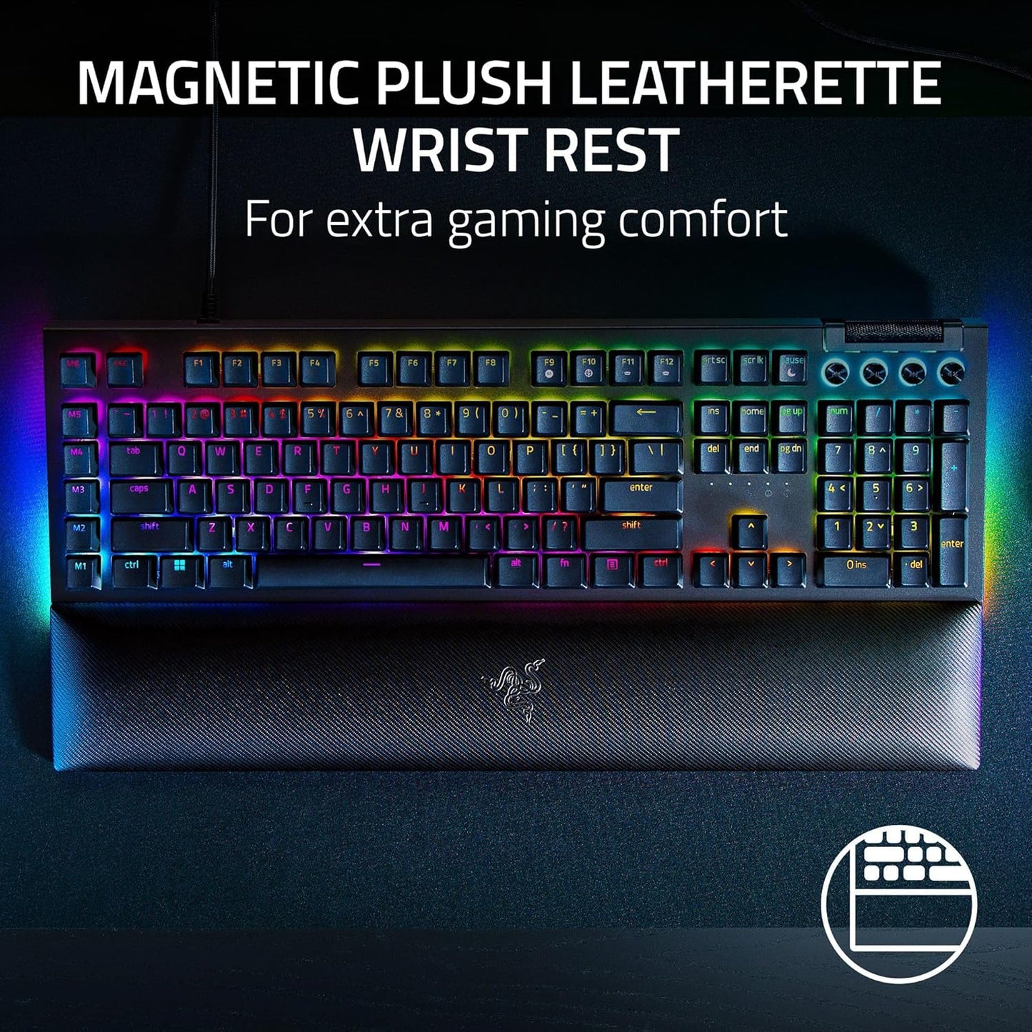 OPEN BOX Razer BlackWidow V4 -Yellow Mechanical Switches I 6 Dedicated Macro Keys I 2-Side Underglow and Per-Key Lighting I Mechanical Gaming Keyboard with Razer Chroma RGB- Black